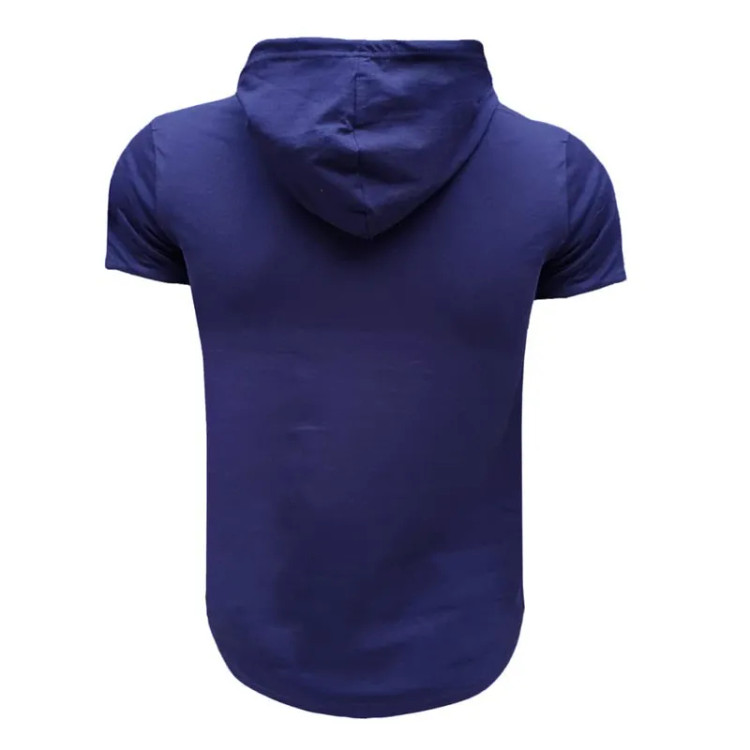 تیشرت کلاه دار مردانه طرح ولوو سورمه ای نخی اعلا سایز L XL 2XL