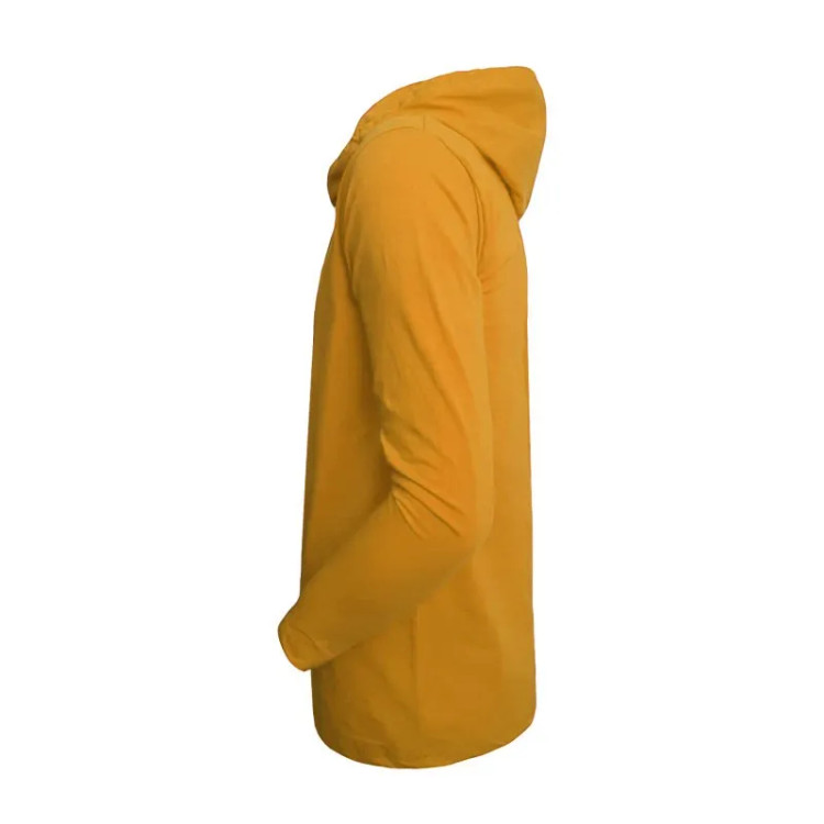 تیشرت آستین بلند کلاه دار طرح چلسی نخی اعلا در سه رنگ مشکی، سفید، زرد سایز L,XL,2XL