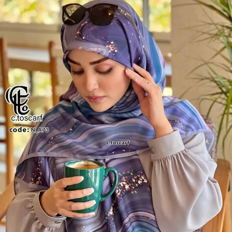 روسری نخی کاستوم طرح رزین سیتو قواره بزرگ 140سانت شیک و خوش ایست