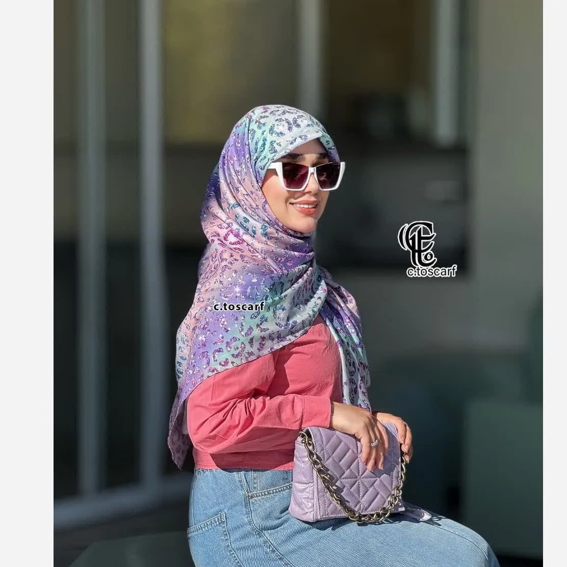 روسری نخی قواره 140 طرح آنجل