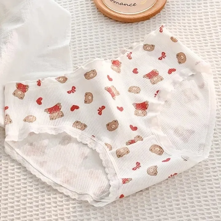 شورت زنانه عروسکی کبریتی نخی طرح تدی سایز بزرگ پک سه تایی