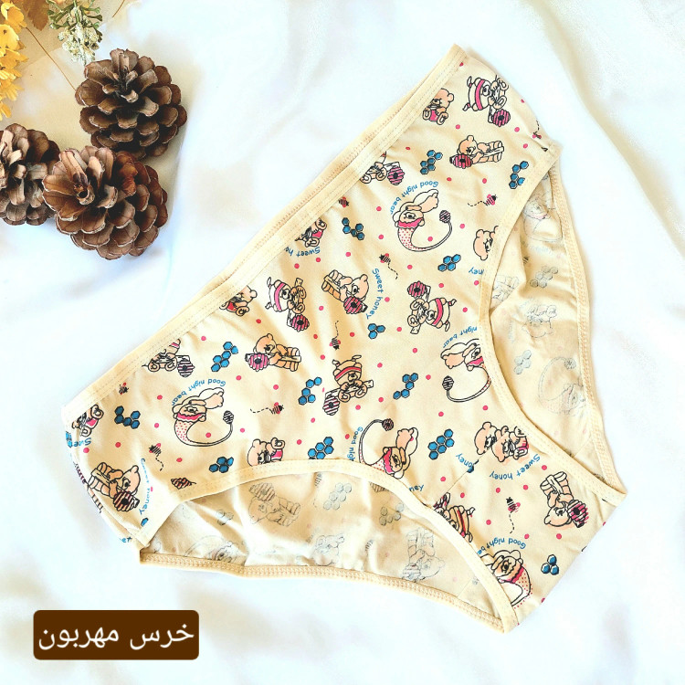 پک شورت زنانه نخی قواره دار برند آلکیم سایز XL طرح عروسکی (3 و 6 عددی)