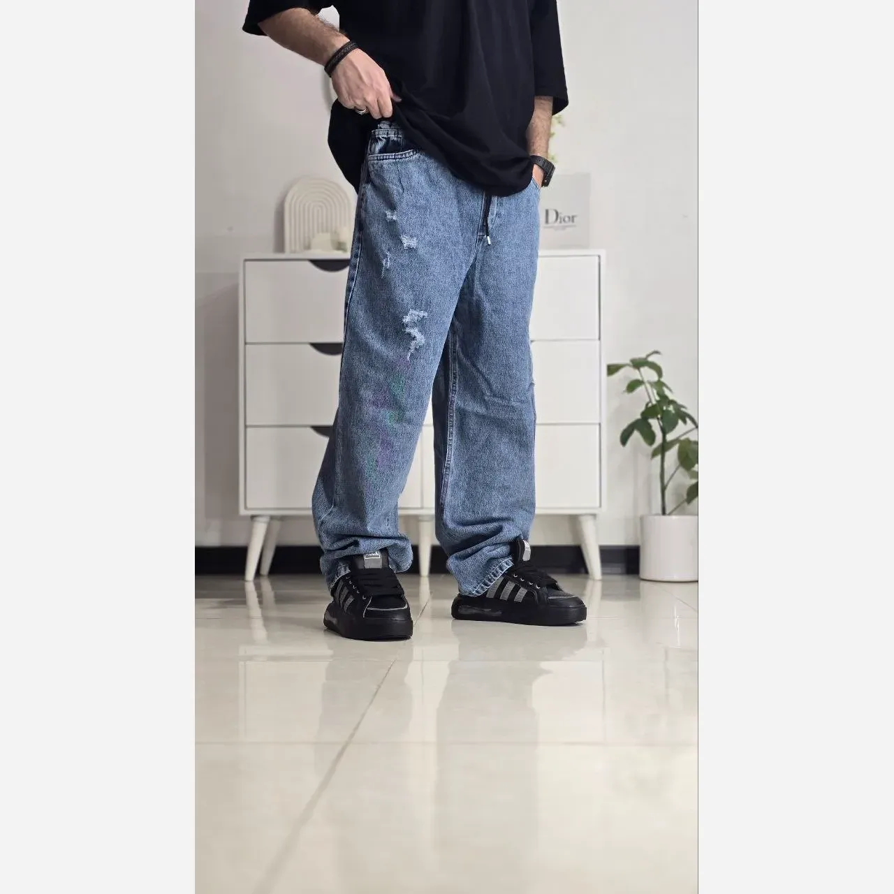 شلوار لی بگ کمر کش