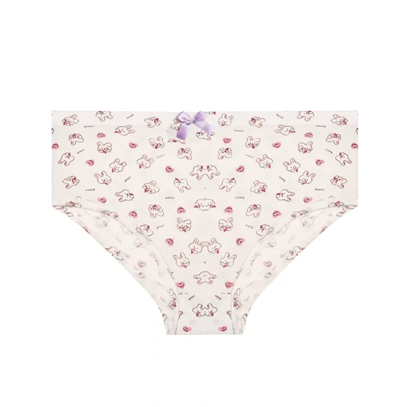 شورت زنانه نخی اسلیپ طرح خرگوش و قلب پاپیوندار سایز 2XL ساحل SAHEL