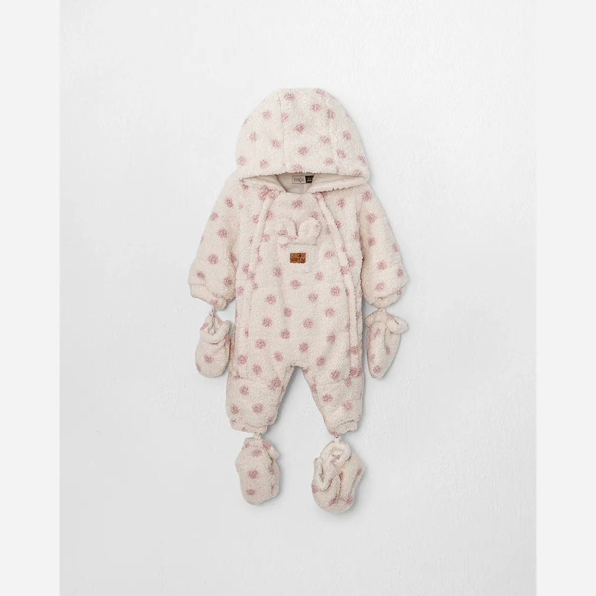 سرهمی کلاهدار پولیشی دخترانه با پاپوش طرح شایا