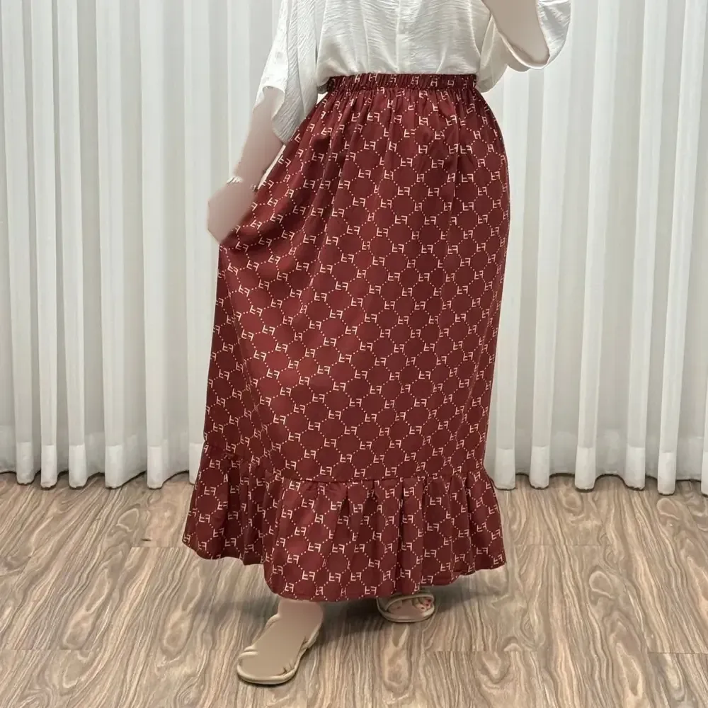 دامن پارچه خارجی مدل Fendi کد 1368 فری سایز تا 48 قد 97 سانتیمتر جنس پفکی چهارفصل زنانه شیک راحت