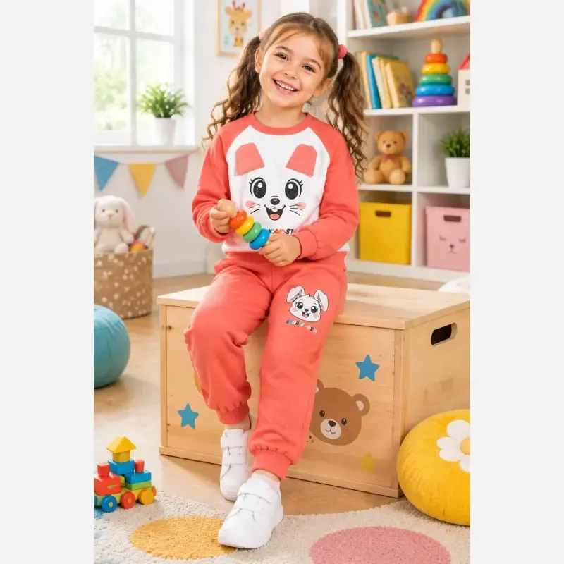 بلوز شلوار دورس پاییزه طرح کارتونی بچگانه سایز 35 تا 50 مناسب 9 ماه تا 7 سال