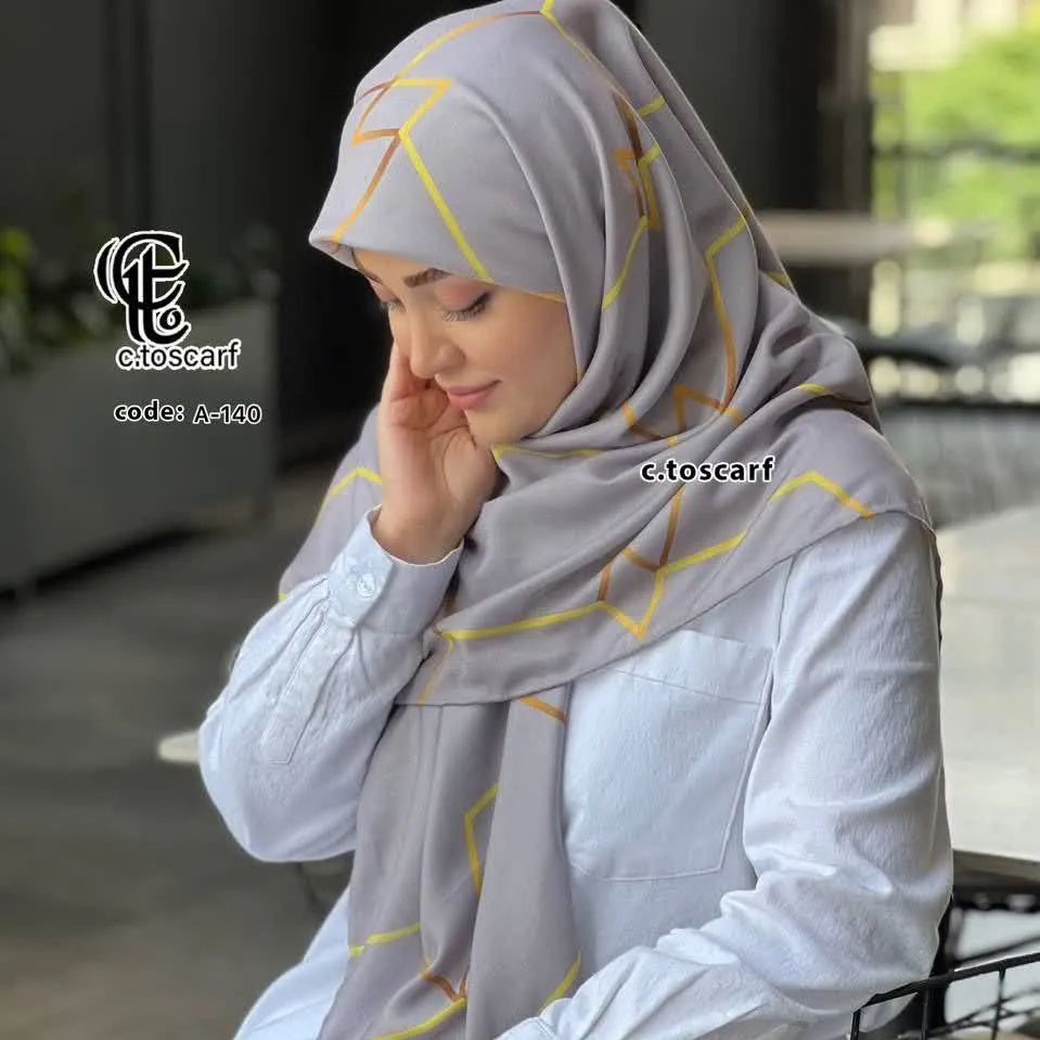 روسری نخ کاستوم طرح افرا قواره بزرگ 140 سانتیمتر